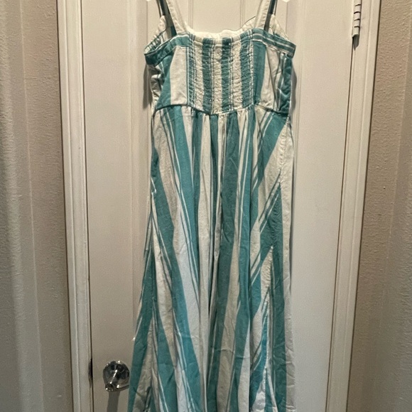 Sonoma Aqua and White Striped Midi Dress - Picture 5 of 5
